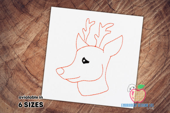 A Deer Head Embroidery Design for Premium Sweatshirts