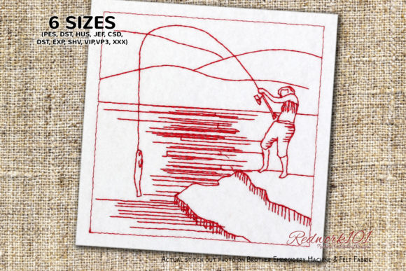 A Designer's Look at the Fisherman Fishing Machine Embroidery Design