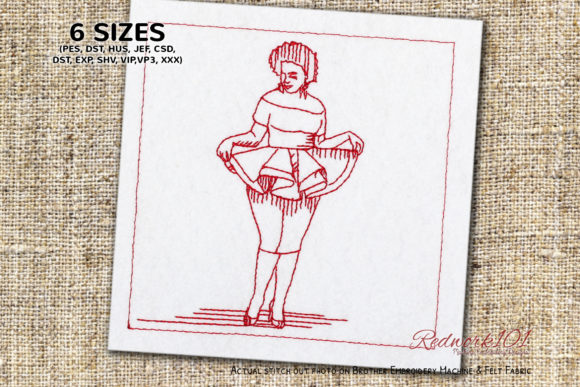 African Woman Machine Embroidery Design Review
