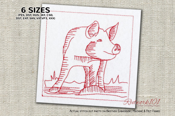An Embroidery Designer's Review of the Cute Pink Piglet