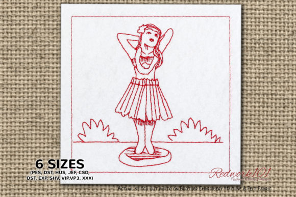 Hula Girl Redwork: A Designer's Review for Boutique Sweatshirts