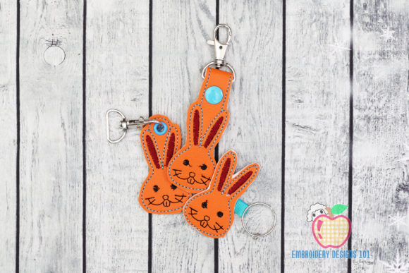 Long Ear Bunny Snaptab Keyfob Embroidery Design Review