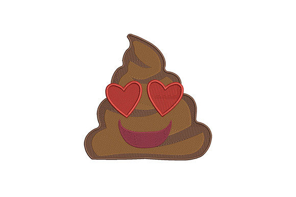 Poo Heart Eyes Emoji: A Funny Embroidery Design for Small Businesses