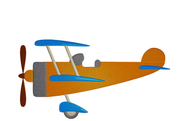 Retro Airplane Embroidery for Boutique Apparel Projects